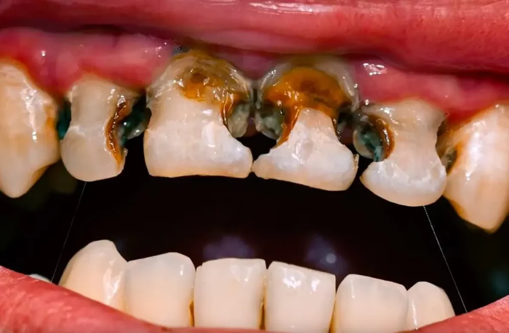 rotten teeth close up